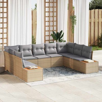vidaXL Súprava záhradných pohoviek 5 pcs Beige a svetlo šedá Polyratan