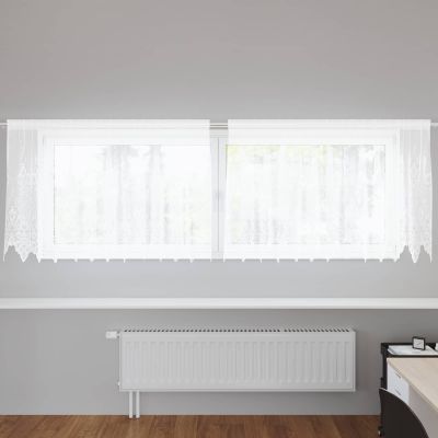 vidaXL Čipková záclona so záclonami Biela 80 x 300 cm Polyester