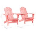 vidaXL Záhradné stoličky Adirondack+stolík, jedľový masív, ružové
