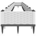 vidaXL Záhradný kvetináč s kolíkmi biely 362,5x42,5x28,5 cm PP