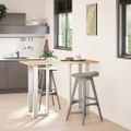 vidaXL Nohy barového stola v tvare T, 2 ks, biele, 50x35x(100-101) cm, oceľové