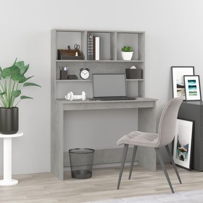 vidaXL Stolík s policami betónový 102x45x148 cm spracované drevo