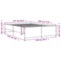 vidaXL Posteľný rám hnedý dub 140x190 cm kompozitné drevo a kov