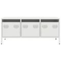 vidaXL TV skrinka biela 101,5x39x43,5 cm oceľ valcovaná za studena