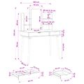 vidaXL Sada toaletného stolíka FAUSKE 4 ks Biela 100 x 50 x 143 cm