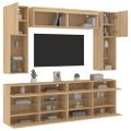 vidaXL 6-dielna súprava TV nástenných skriniek s LED dub sonoma