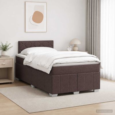vidaXL Posteľ boxspring s matracom Tmavohnedá 120 x 200 cm Látka