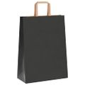 vidaXL Papierové tašky 50 ks s rúčkami, čierna, 26x12x35 cm