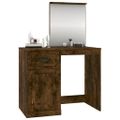 vidaXL Toaletný stolík so zrkadlom dymový dub 90x50x132,5 cm drevo