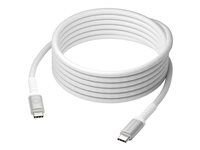 USB kábel - USB-C (M) do USB-C (M) - 3 m - USB napájanie (100W), braided - biela