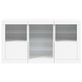 vidaXL Komoda s LED svetlami biela 123x37x67 cm