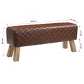 vidaXL lavička 110 x 30 x 45 cm Skutočná koža Hnedý diamant