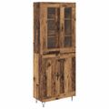 vidaXL Highboard Staré drevo 69,5 x 34 x 90 cm Kompozitné drevo