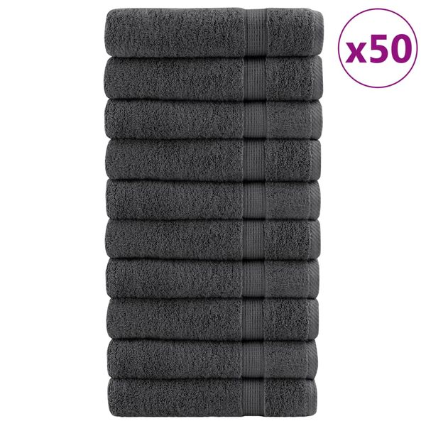 vidaXL Prémiové uteráky na ruky SOLUND 50 ks antracit 50x100cm 600g/m2