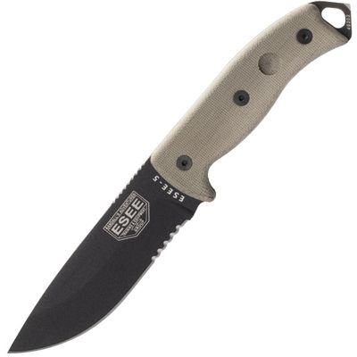 ESEE-5S-E ESEE Serrated Edge, Black Blade