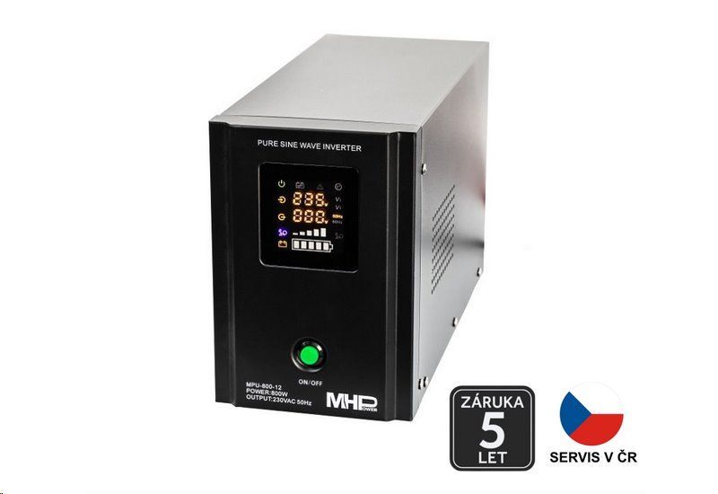 Záložný zdroj MHPower MPU-800-12 UPS 800 W 12 V čistý sinus