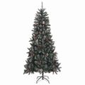 vidaXL Umelý vianočný stromček Zelená 240 cm PVC, plast a oceľ