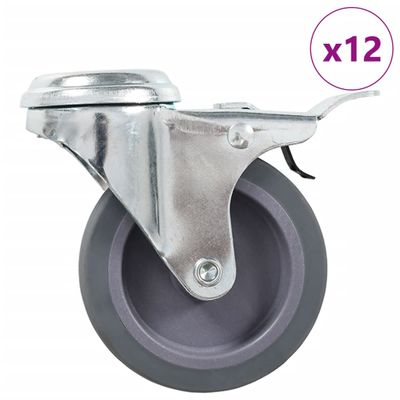vidaXL Otočné kolieska s otvorom na skrutku 12 ks, 75 mm