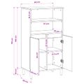 vidaXL Highboard Čierny dub 60 x 36 x 110 cm Kompozitné drevo