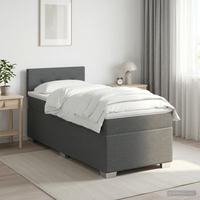 vidaXL Posteľ boxspring s matracom Tmavosivá 90 x 190cm Látka