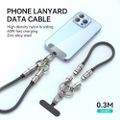 BWOO Lanyard kábel USB-C - USB-C 0,3m 60W s popruhom
