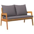 vidaXL Záhradná lavička s vankúšom Prírodný olej 115 x 65 x 71 cm