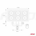 LED pracovné svetlo AWL02 6 LED FLAT 9-60V