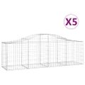 vidaXL Oblúkový gabionový kôš 5 ks 200x50x60/80 cm pozinkované železo