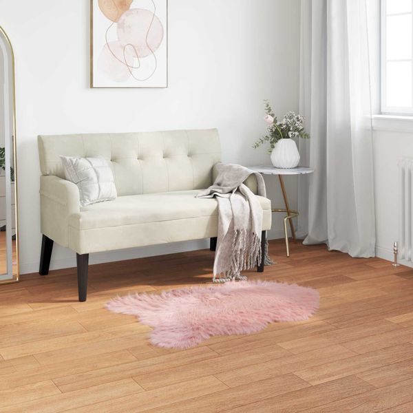 vidaXL Koberec z umelého ovčieho kožucha TAFALLA Ružová 50 x 80 cm