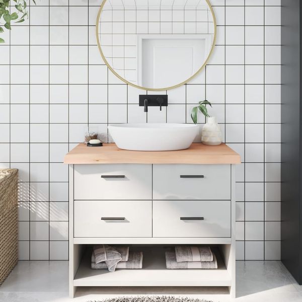 vidaXL Kúpeľňová doska 100x50x(2-6) cm neošetrený masív