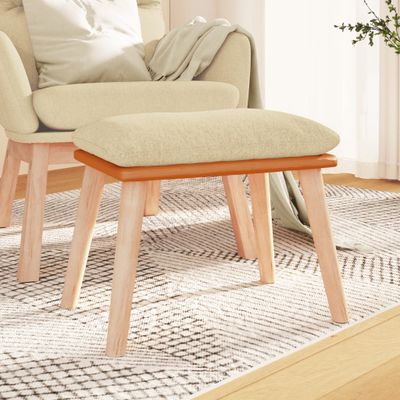 vidaXL Podnožka krémová 45x29,5x35 cm látka a umelá koža