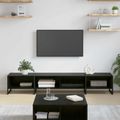 vidaXL TV skrinka 170,5 x 36 x 30,5 cm Čierny dub Kompozitné drevo