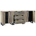vidaXL Komoda set 3 ks Biela 180 x 33 x 75 cm Masívne mango drevo