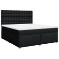 vidaXL Posteľný rám boxspring s matracom čierny 180x200 cm látka