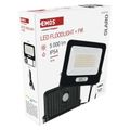 LED reflektor GLARO EMOS ZS2344B s pohybovým senzorom, 50 W, čierny, IP54, 5000 lm, neutrálna biela