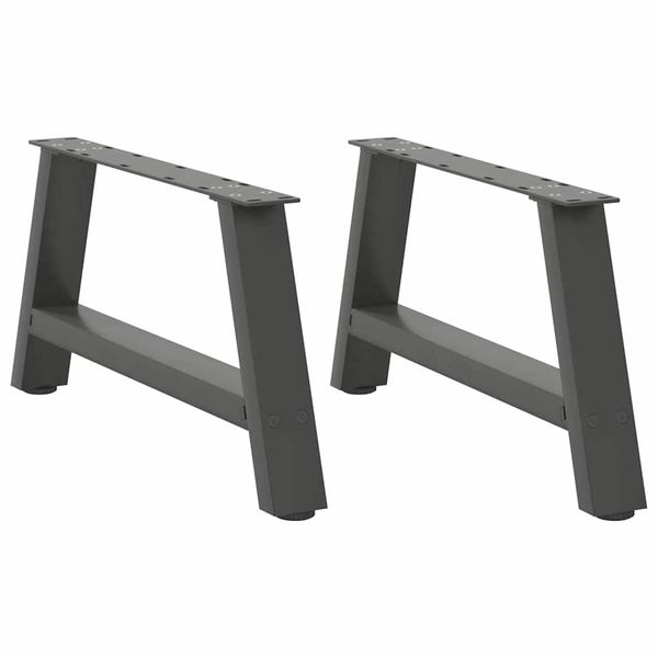 vidaXL Nohy konferenčného stolíka v tvare A, 2 ks, antracitové, 70 x (30-31) cm, oceľ