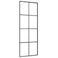 vidaXL Posuvné dvere s kovaním 76x205 cm ESG sklo a hliník