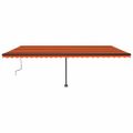 vidaXL Samostatne stojaca ručná markíza 600x350 cm oranžovo-hnedá