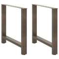 vidaXL Nohy k jedálenskému stolu, prírodná oceľ, 2 ks, 70 x (72-73) cm, oceľ