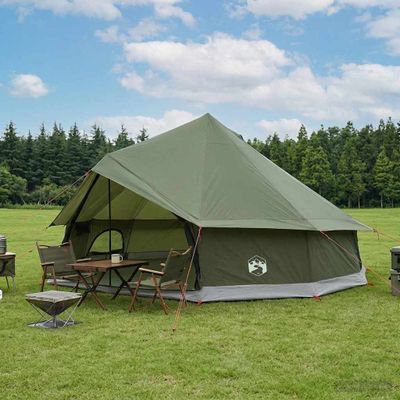 vidaXL Tipi stan 12-miestny Olivovo zelená Polyester a oceľ
