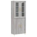 vidaXL Vysoká skrinka sivý dub sonoma 69,5x34x180 cm spracované drevo