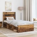 vidaXL Rám postele Staré drevo 75 x 190 cm Masívne borovicové drevo