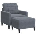 vidaXL Kreslo s podnožkou tmavosivé 60 cm zamat