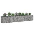 vidaXL Gabiónová vyvýšená posteľ 2 ks 340 x 60 x 55 cm Strieborná