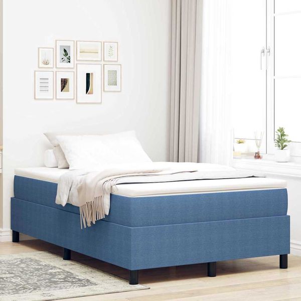 vidaXL Posteľ s pružinovým rámom Modrá a biela 120 x 200 cm
