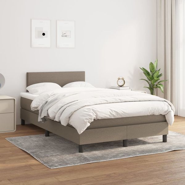 vidaXL Boxspring posteľ s matracom sivohnedý 120x200 cm látka