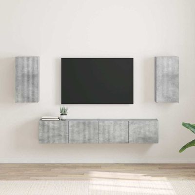 vidaXL TV nástenná skriňa Nástenný 2 pcs Betónová 30 x 31 x 60 cm