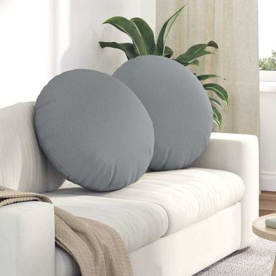 vidaXL Vankúše na sedenie 2 pcs Svetlosivá Ø80 x 29 cm látka