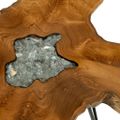 vidaXL Konferenčný stolík 70x45 cm tíkový masív a polyresin