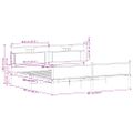 vidaXL Kovový posteľný rám bez matraca dymový dub 200x200 cm